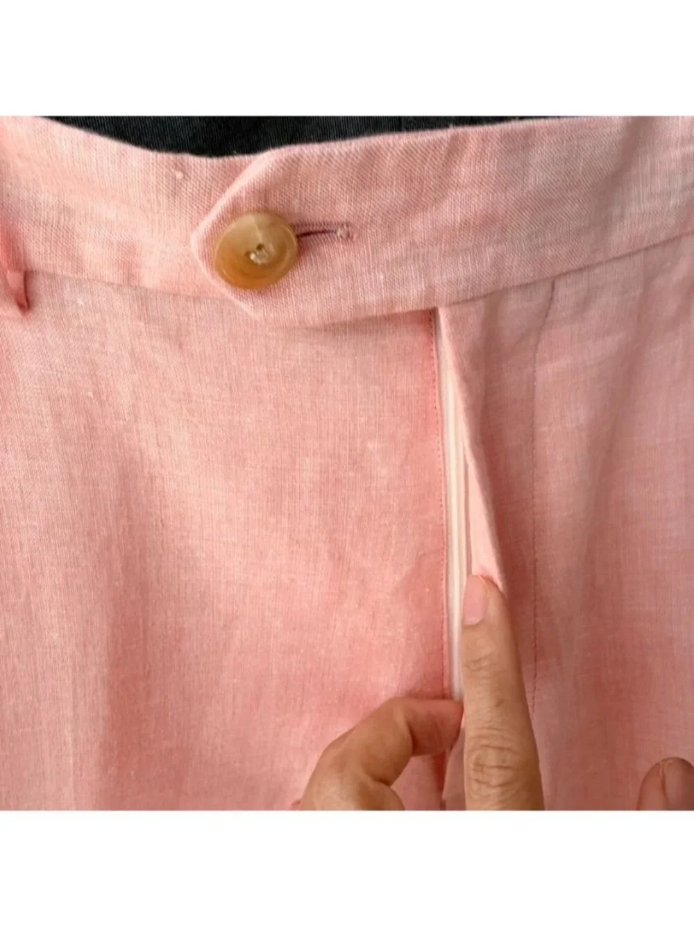 Todd Snyder Mens Linen Dress Pants 38x32 Salmon Pink Flat Front Tapered K69